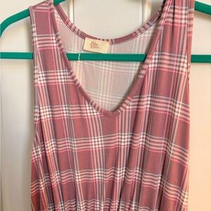 Pink Plaid Maxi Dress